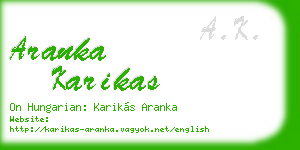 aranka karikas business card